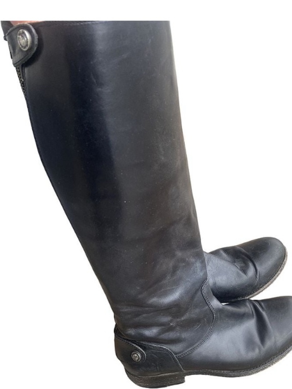 Frye Black Leather Over-the-Knee Riding Boots